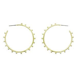 Panacea 14K Gold Plated Stud Post Hoop Earrings